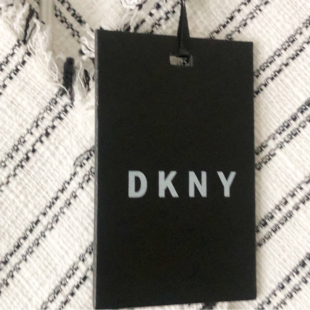 DKNY Cotton Blend Asymmetrical Striped Sleeveless Dress w/ Belt & Pockets Sz 10 - Picture 11 of 15